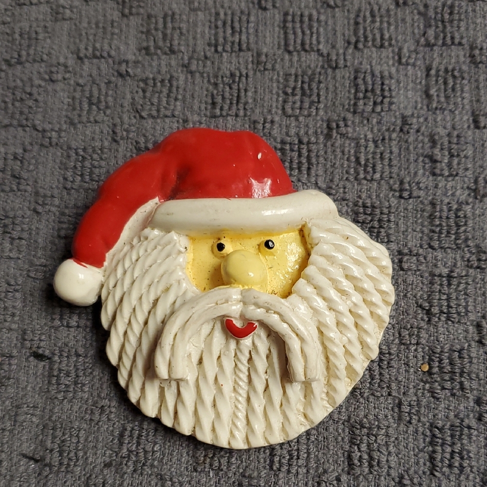 Vintage Santa Clause brooch pin Christmas jewelry Kris KriNGLE 3"